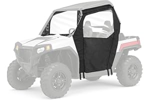TEBEDI Soft Doors Cab Enclosures Compatible with 2008-2021 Polaris RZR 570, 800, 800 S, 570, XP 900 (2 seat Models) UTV Side Doors W/Zipped Design Soft Cab PVC Material Black+Clear