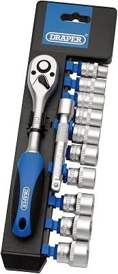 Dd12 m/PR carré d'entraînement métrique Douille et cliquet Ensemble, Bleu, 3/20,3 cm, Lot de 12 pièces