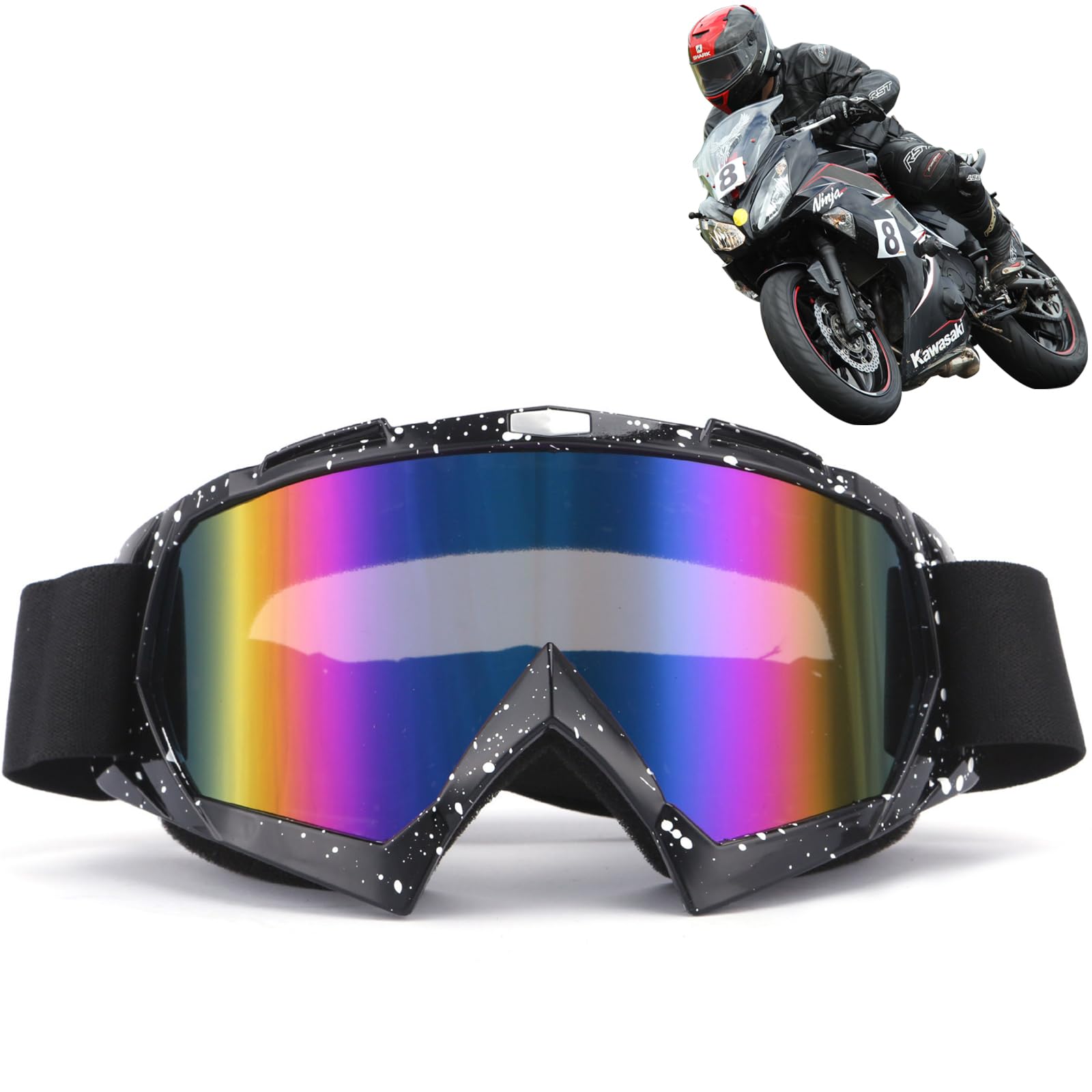 DONGZQAN OTG Unisex Ski Goggles Eye Protection Ski Accessories for Glasses Wearers (Black)