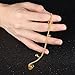 OPK Jewelry Fashion 18k Gold Plated Women's Bracelets Bell Heart Pendants Chain Link Wristband 6.69 Inch