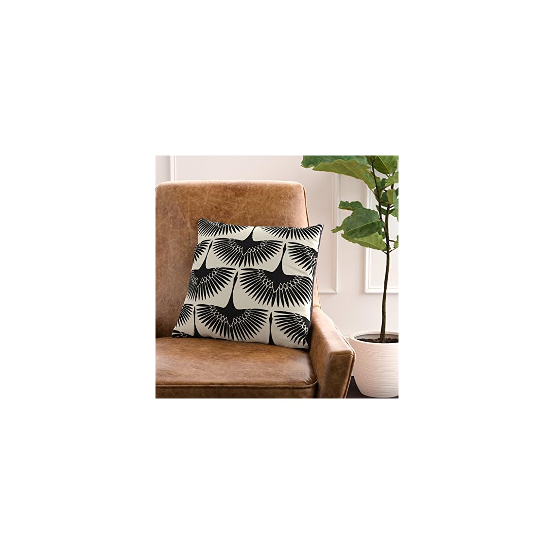 Amazon Brand Rivet Modern Velvet Geese Silhouette Decorative Throw