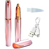 LiXiongBao 2 Pack USB Rechargeable Portable Electric Eyebrow Trimmer Pen for Women,Painless Precision Eyebrow Hair Remover, Safe Eyebrow Shaver Razor Tool for face Leg Lip Armpit Hand(Rose Gold)