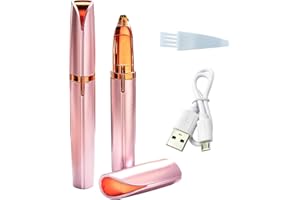 LiXiongBao 2 Pack USB Rechargeable Portable Electric Eyebrow Trimmer Pen for Women,Painless Precision Eyebrow Hair Remover, Safe Eyebrow Shaver Razor Tool for face Leg Lip Armpit Hand(Rose Gold)