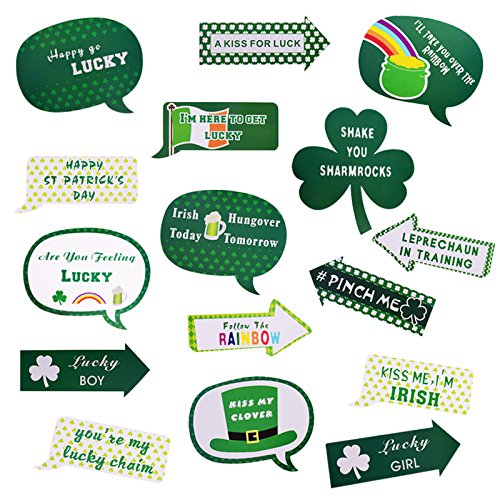 Funny St Patrick’s Photo Booth Props Party Decorations Photo Booth Props Irish Day Mustaches-Pieces