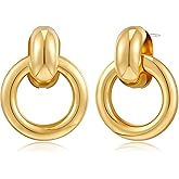 YUJIE Gold Geometric Earrings Chunky Knot Statement Earrings for Women Twisted Dangle Drop Trendy Stud Earring Fashion Jewelry Gifts