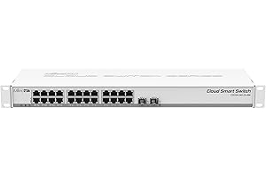 Mikrotik CSS326-24G-2S+RM Managed Gigabit Ethernet (10/100/1000) Supports Power Over Ethernet (PoE) 1U Network Switch, White