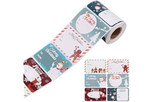 LEBKFT Xmas Tag Stickers 250pcs Rolls Christmas Self Adhesive Gift Stickers