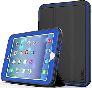 iPad Mini 2 Case - iPad Mini Case, iPad Mini 3 Case DUNNO Smart Cover Three Layer Heavy Duty Full Body Protective Case for Apple iPad Mini(1,2,3),Color (Black/Navy Blue)
