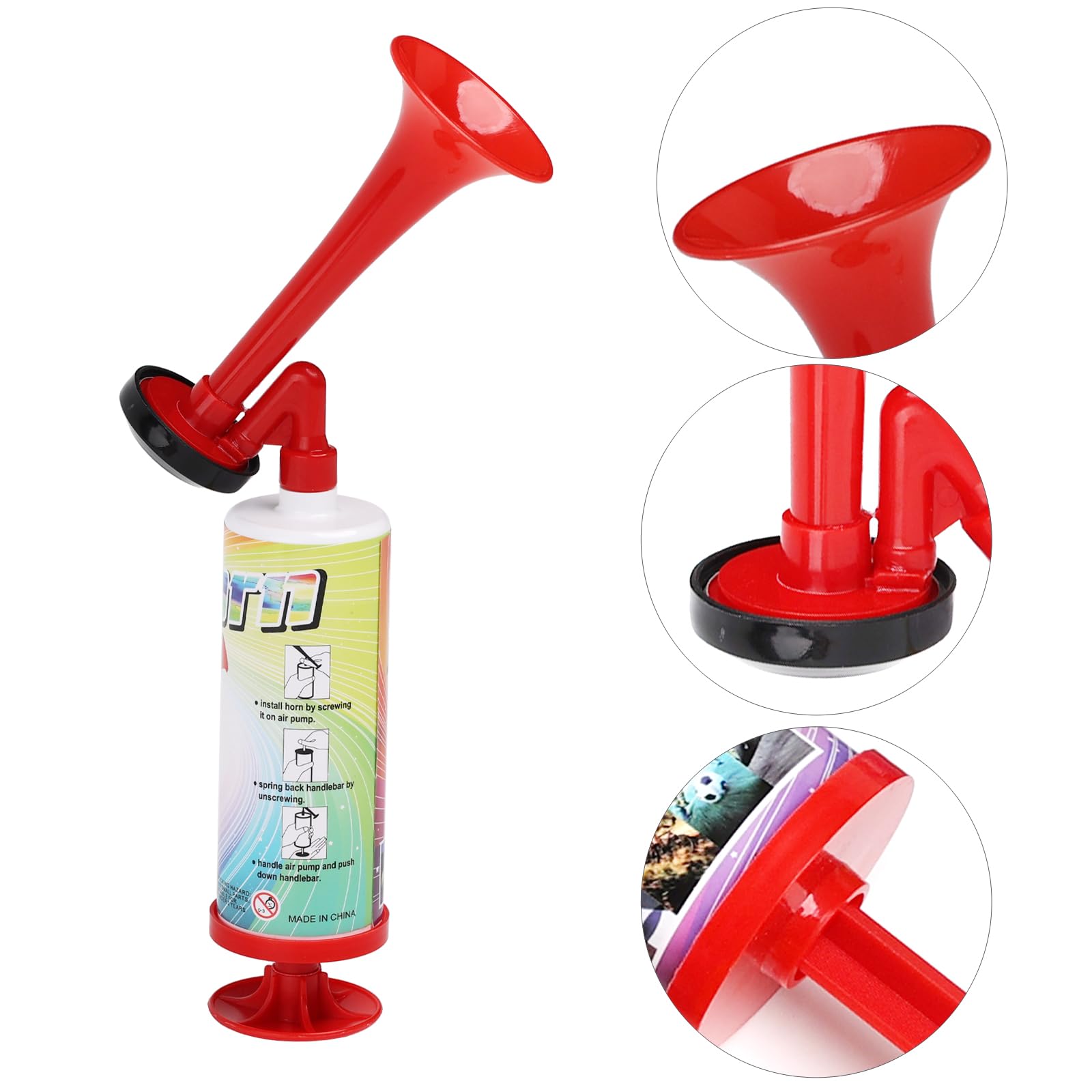 Handheld Horn, BANHAO Football Air Horn Hand Push Pump Children Party Noisemaker Cheer-leading Fans 2pcs