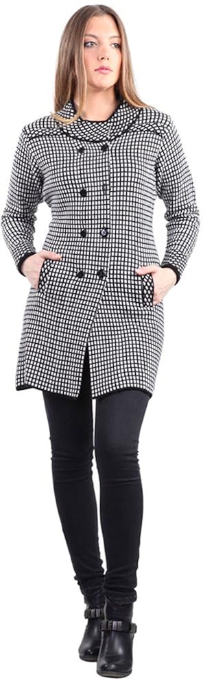 montrex white double breasted coat for women