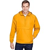Champion Men's Anorak Jacket with Hood, Lightweight Water-Resistant Packable Nylon Hooded Jacket for Men, Iconic 'C' Logo