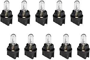 HHZL 20PCS Instrument Cluster Bulbs T5 17 57 86 Dash Light Bulbs Gauge Cluster Lights T5 Bulb Sockets 12V Halogen Instrument 