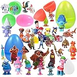 12 Plastic Easter Eggs With Figurines - Zootopia, Pokemon, Moana, and More - Ready To Fill, Hunt and Enjoy - Durable Toys For Hours of Fun - Find Your Favorite - Assorted Egg Colors and Sizes