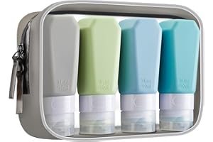 INSFIT Travel Bottles for Toiletries, TSA Approved 3oz Portable Travel Bottles, BPA Free Leak Proof Travel Size Containers Refillable Travel Accessories for Shampoo Conditioner with Labels