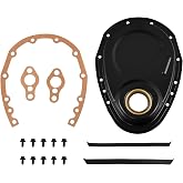 WULAZMU Timing Chain Cover Kit with Gasket and Bolts | Compatible with SBC 283 327 350 383 400 V8