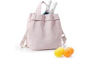 bergsalz Adult Unisex Pickleball Bags Crossbody Sports Bag Pink Modern Sling Satchel Nylon 3 Sections 15.5 Inches