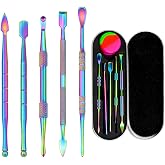 6-Piece Wax Carving Tool Set, Double-Ended Stainless Steel, Rainbow | 12 Sculpting Ends, Metal Case, 5 Ml Silicone Jar, For Wax, Clay, Pottery, Precise Detailing
