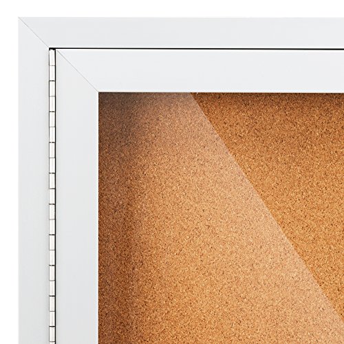 Norwood Commercial Furniture NOR-ATA-1003-SO Outdoor/Indoor Enclosed Cork, Bulletin Board with One Door, 2' W x 3' H, Silver/Brown