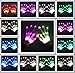 LIQING Led Gloves,12 Color Changeable Light Up Shows Halloween Costume,Led Skeleton Gloves,Novelty Cool Toys Gifts for Christmas New Year Party,Skeleton Gloves,Light Up Gloves
