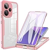 MRRSIWEI for Xiaomi Redmi 13 4G / Redmi Note 13R 5G Case, [Built-in Screen Protector] [Military Grade Shockproof] 360° Full Body Rugged Protective Case Cover for Xiaomi Redmi 13 4G.Full Pink