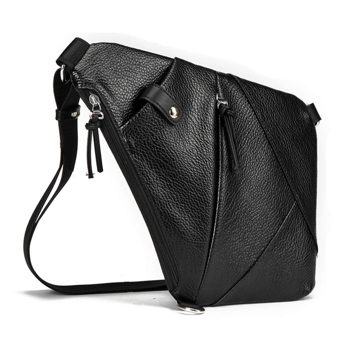 Men's Leather Sling Bag Slim Travel Business Shoulder Bag