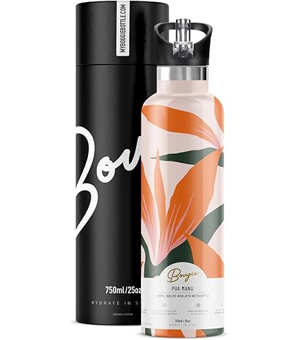 Amazon.com : Bougie Tiare Bliss Insulated Water Bottle, Gift Tube
