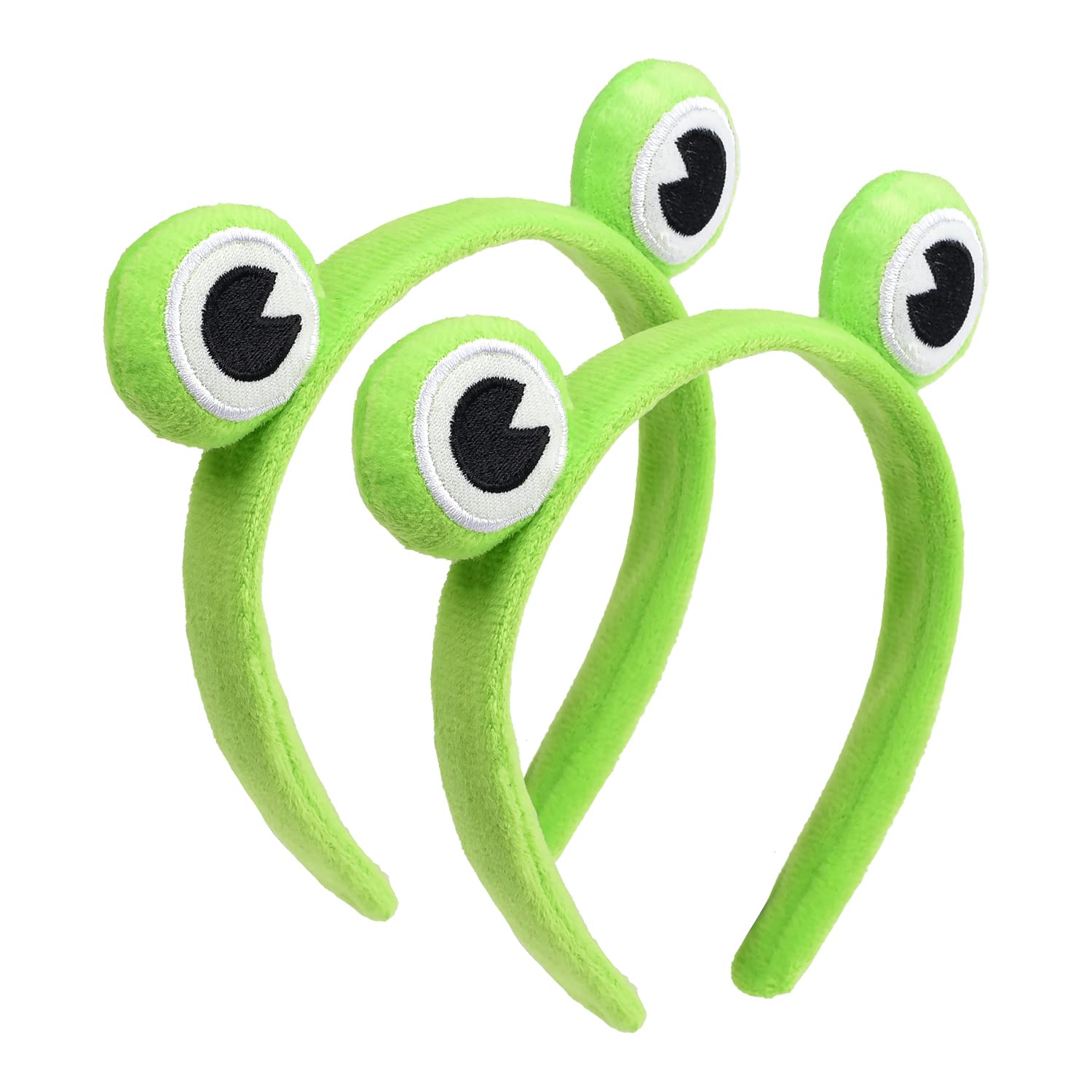 MFUOE 2 Pieces Frog Headband Makeup Headband Gree Frog Hair Bands Hair Accessories Cartoon Hair Tie for Makeup Shower Face Washing Skincare Sports