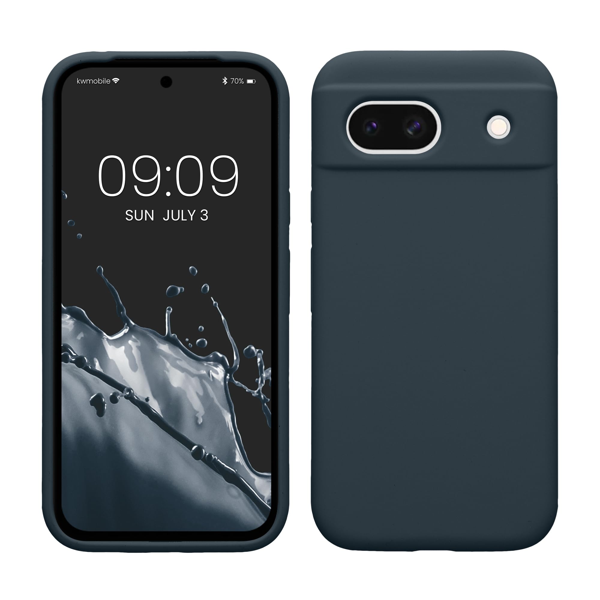 kwmobile Case Compatible with Google Pixel 8a Case - TPU Silicone Phone Cover with Soft Finish - Dark Slate — image 1