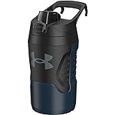 Under Armour 32 oz Insulated Water Bottles - Sports Water Jug with Fence Hook, Leak Resistant for Baseball, Football & More, 32 oz Insulated, Academy/Black