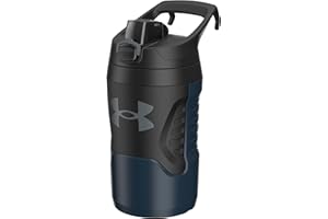 Under Armour 32 oz Insulated Water Bottles - Sports Water Jug with Fence Hook, Leak Resistant for Baseball, Football & More, 32 oz Insulated, Academy/Black