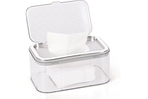 Flenpptly Baby Wipes Dispenser, Wipe Holder Wipes Container Large Capacity Keep Wipes Fresh & Easy to Open (Silver)