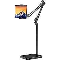 BluuSuuk Tablet Floor Stand with 5Kg Stable Base - Adjustable Height Stretchable Arm Swivel Holder Mount, Compatible with iPa