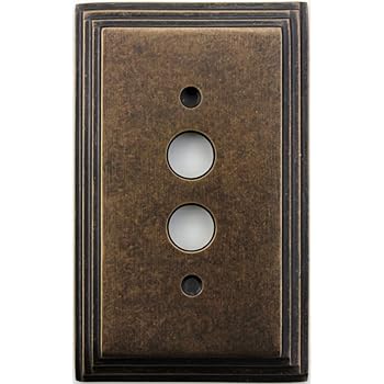 Classic Accents Deco Aged Antique Brass 1 Gang Push Button ...