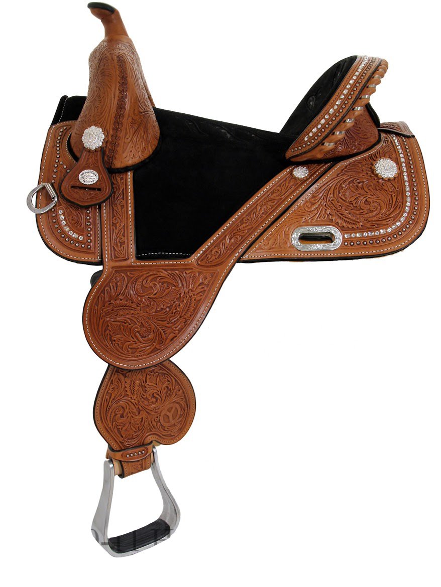 HorseSaddleShop Circle Y Fischer Treeless Barrel 4454-5 14.5 inch, Rust Suede Seat, Regular Oil, Wide Tree