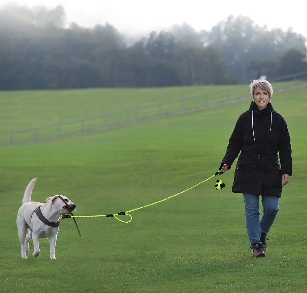 Strong Rope Dog lead 6ft Long with Two Padded Handles,Heavy Duty,Reflective Double Handle Training Dog Lead for Large Dogs or Medium Dogs,Dual Handles Leash(Green) - Image 5