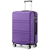 Kono 24 Inch Luggage Suitcase with Spinner Wheels TSA Lock Lightweight PC+ABS Hardside Medium Checked Luggage Durable Rolling Suitcase Purple