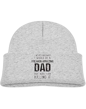 Child Amazing Dad Hero Unisex Cotton Beanie Hat For Cute Baby Boy/Girl Soft Toddler Infant Cap Ash