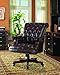 Coaster Home Furnishings - Calloway - Leatherette Upholstered Executive Office Desk Chair with Carved Wood Detailing - Tufted Seat - Traditional - Home Office - Dark Brown - 800142