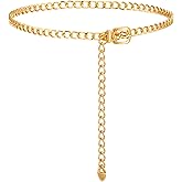 ElevateTech Chain Belt for Women Metal, Waist Chain Belt Women Ladies Adjustable Body Waist Link Belts for Dresses, Jeans, and More - Elegant Gold Belts for WomenFashion