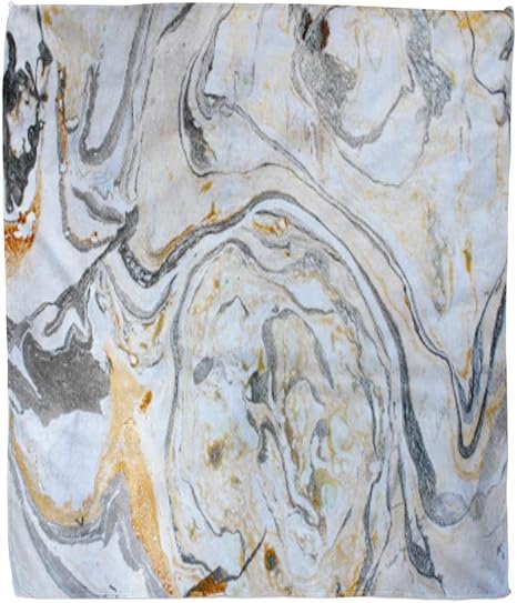 Amazon Com Golee Throw Blanket Abstract Marbling Ink Hand Black White Gold Silver And Gray 60x80 Inches Warm Fuzzy Soft Blanket For Bed Sofa Home Kitchen