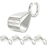 OHINGLT 925 Sterling Silver Bails for Jewelry Making with Open Loop, Slider Necklace Pendant Clasp, Charm Clasp Bracelet Clips for Women