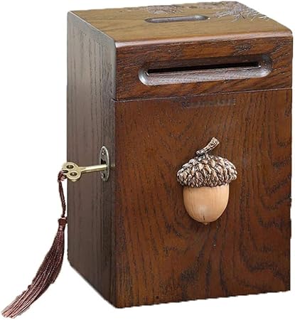 Huchas Ahorro Dinero Caja Hecho a mano de madera de pino hucha Cono Cajas de dinero