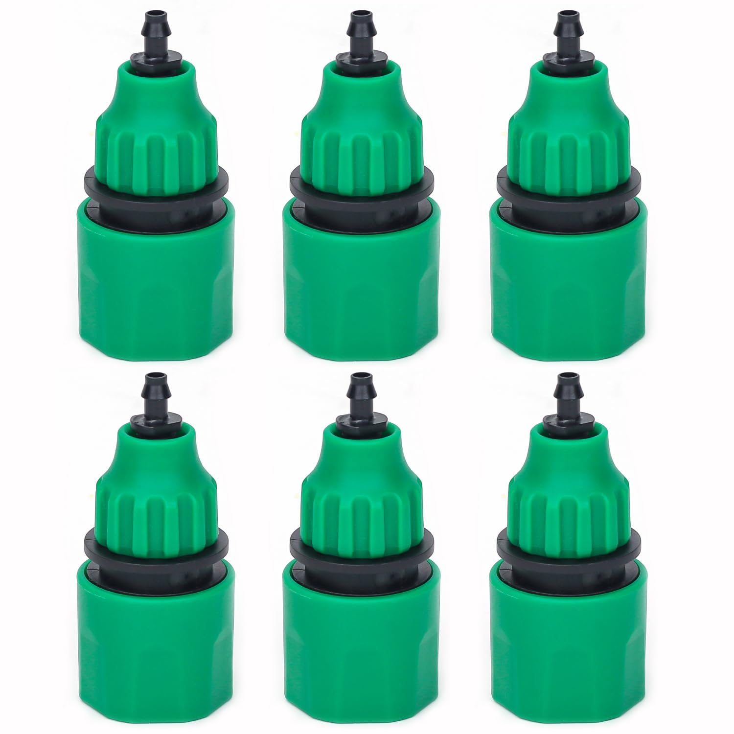 PAORHS Garden Hose Pipe One Way Adapter Tap Connector Fitting for Irrigation Pack of 6