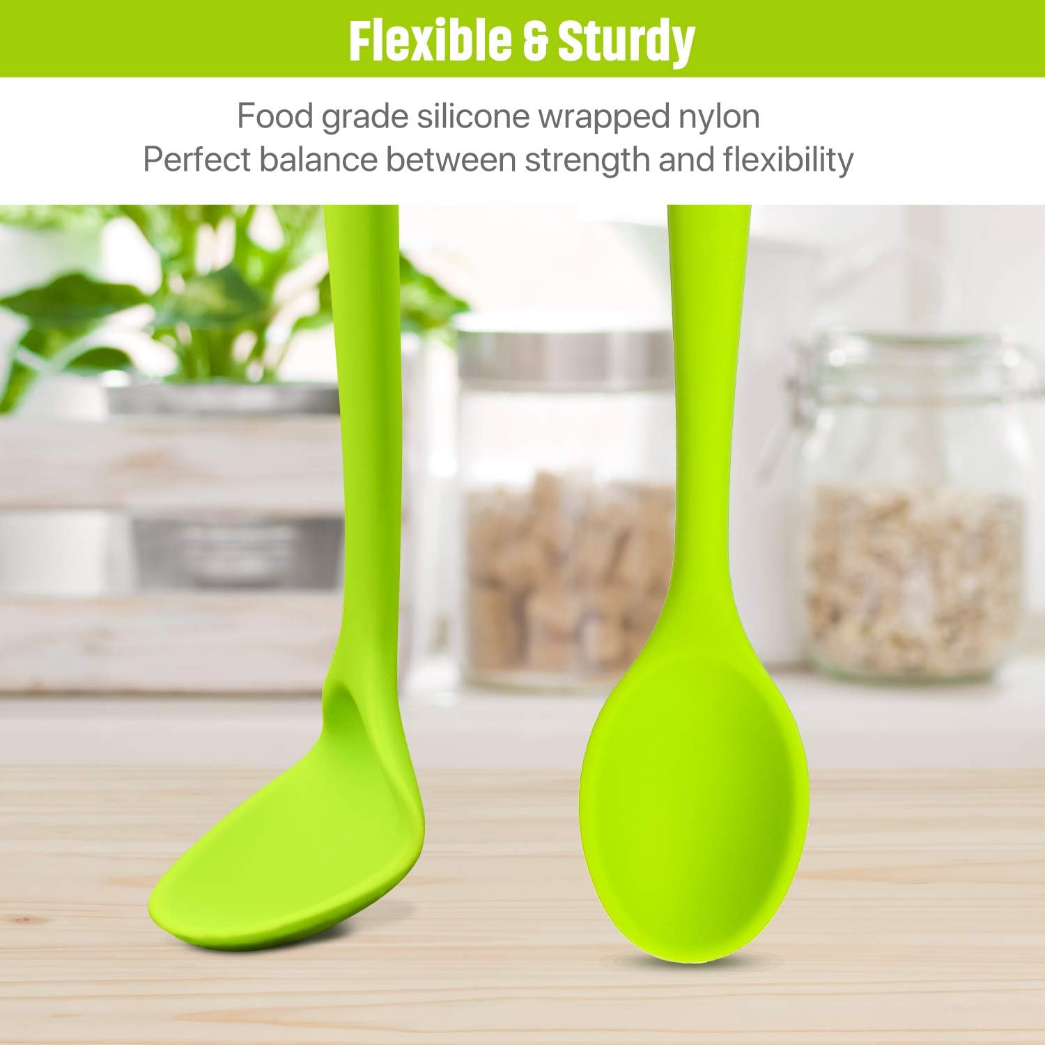6 Pieces Small Multicolored Silicone Spoons Nonstick Kitchen Spoon Silicone Serving Spoon Stirring Spoon for Kitchen Cooking Baking Stirring Mixing Tools (Red, Green, Yellow, Purple, Orange, Blue): Kitchen & Dining
