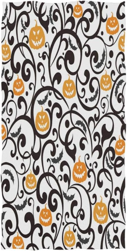 alaza - Toalla de baño para Halloween, diseño de murciélago de Calabaza