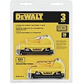 DEWALT 12V MAX 3.0AH Lithium Ion Battery 2 Pack (DCB124-2)(Not Compatible with 20V Tools)