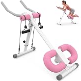 KEY2FUN Ab Machine, Adjustable Ab Workout Equipment, Ab Trainer Machine for Abs Workout, Ab Workout Machine for Body Shaping Foldable Waist Trainer at Home Gym