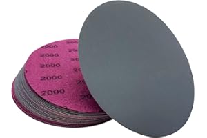 AutKerige 2000 Grit Wet Dry Sandpaper, 6 Inch 25 PCS Hook and Loop Sanding Discs with Premium Silicon Carbide Abrasive, Polishing Sandpaper Pads for Auto Polishing or Scratches Removing