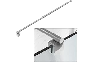 AQUIVACOAST Shower Door Glass Support Bar, 27.5'' to 47.2'' Telescopic Stainless Steel Wall-to-Glass, Stabilizer for 1/4"(6mm) to 3/8"(10mm), Fixed Panel Support Rod, Chrome