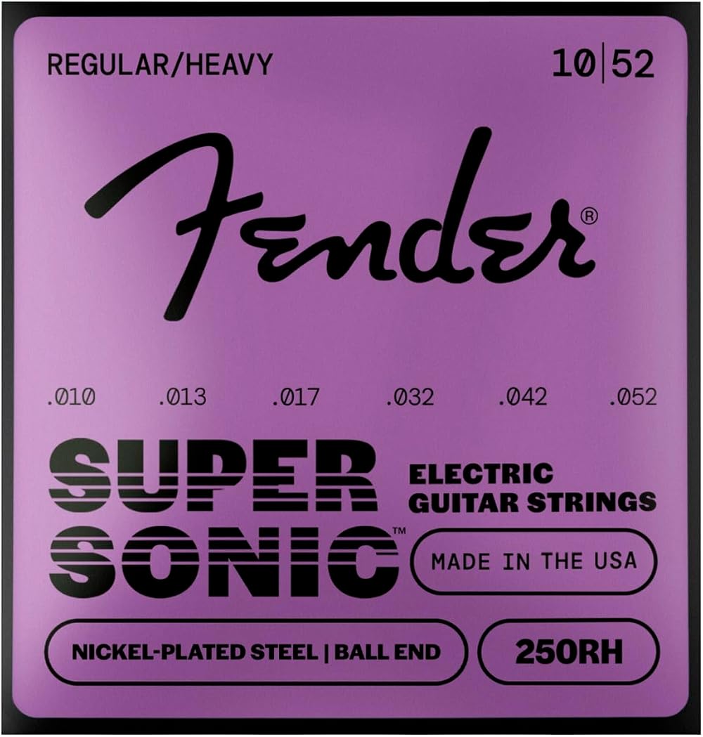Fender Super 250 Electric Guitar Strings Nickel Ball End .010-.052 6-Pack